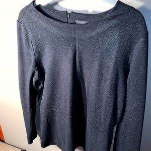 Ann Taylor black flannel peplum sweater